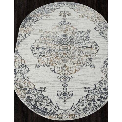 Ковер Artemis Safari 02469H d. grey/grey Овал 1x2м