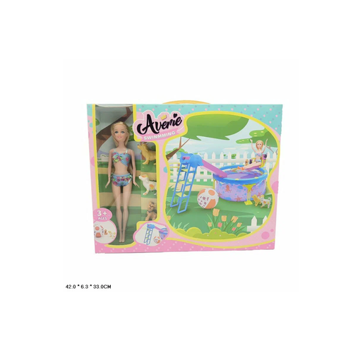 автомобиль barbie super adventure camper высотой 76 см с бассейном горкой и более 60 аксессуарами Игровой набор Кукла с бассейном, горкой и аксессуарами, LR1408 /Игрушки для девочек/Дочки матери