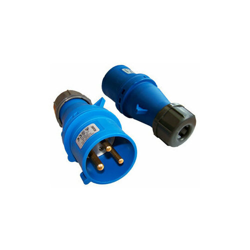 LANMASTER Вилка LAN-IEC-309-32A1P / M IEC 309 32A 250V blue