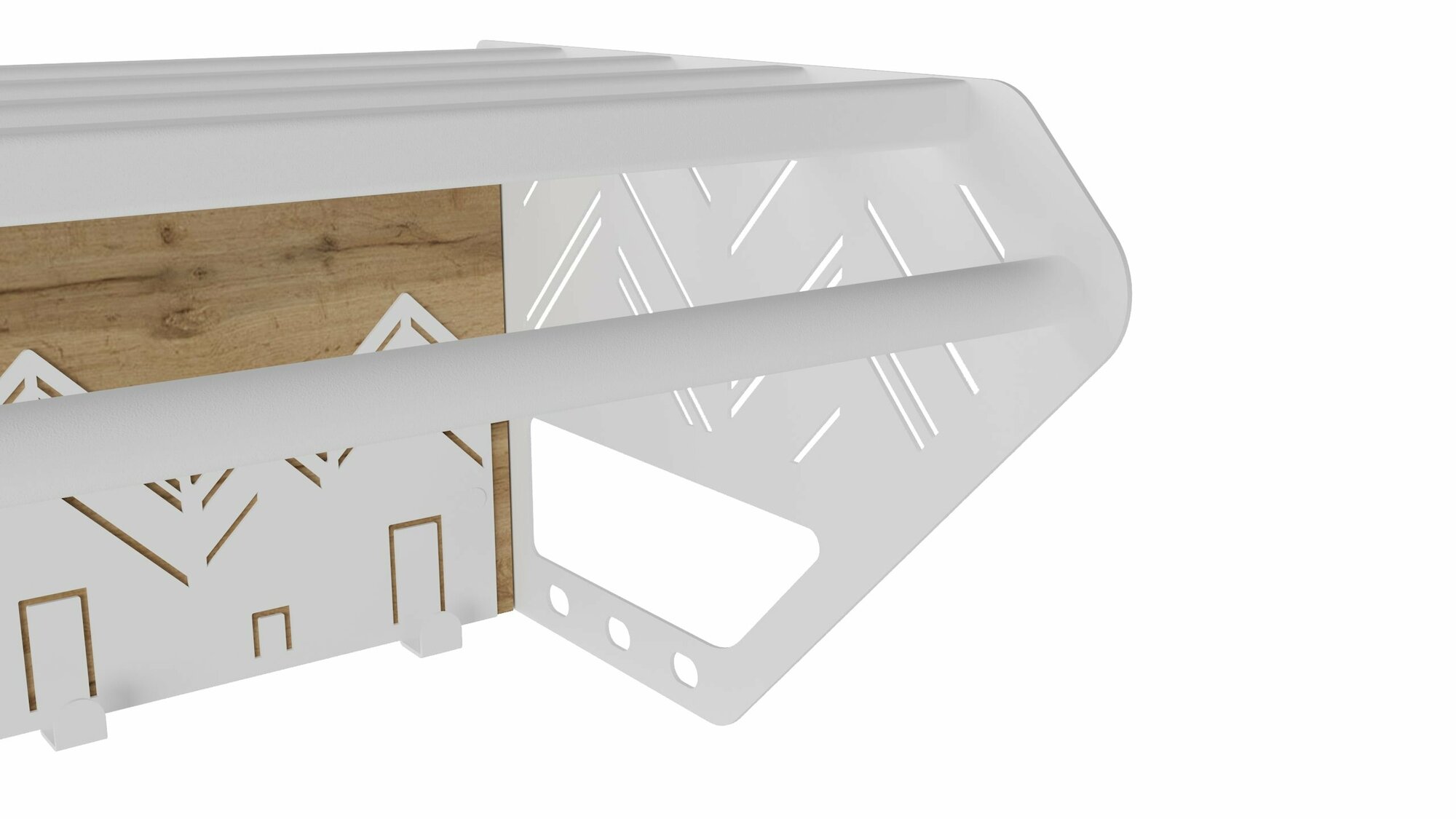 фото Вешалка для прихожей "Хигс В01" ЛДСП (ЛДСП дуб вотан/белый)