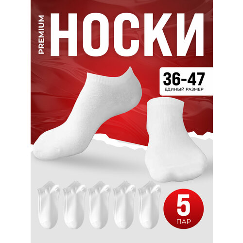 Носки , 5 пар, 2 уп., размер 41-47, белый