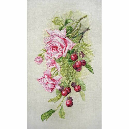 Набор для вышивания Розы и вишня по картине К. Кляйн 20 x 38 см марья искусница 06.002.44