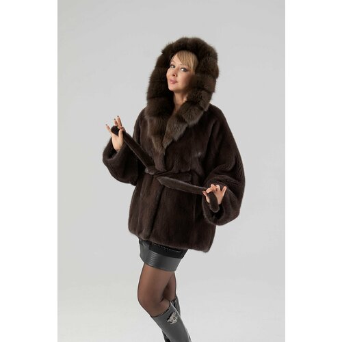 фото Шуба стиль, размер 46/52, черный