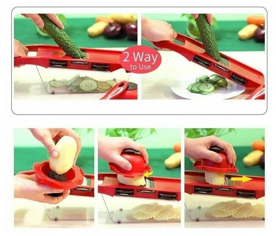 фото Терка-овощерезка Mandoline Slicer 6 в 1 c контейнером