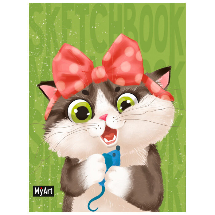 Скетчбук. Котик с бантиком Проф-Пресс - фото №2