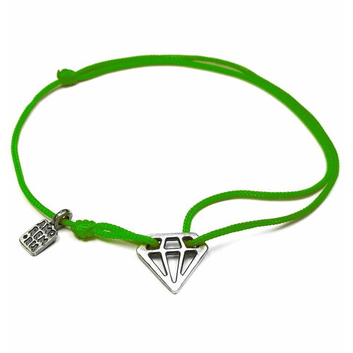 фото Браслет amorem зеленая нить, серебро, 925 проба