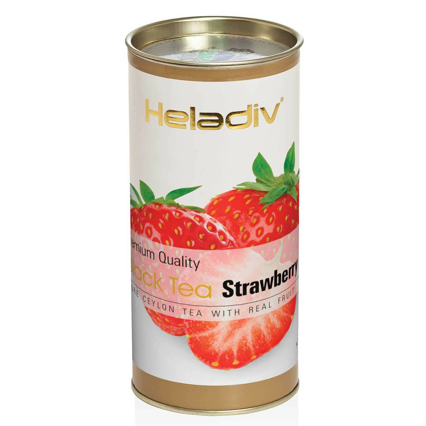 Чай Heladiv Strawberry (клубника), черный листовой, в тубе, 100г
