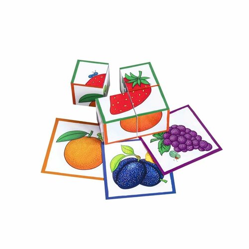 Кубики Айрис-Пресс IQ Фрукты да ягоды 4шт 29461 умные кубики фрукты да ягоды 4 шт айрис пресс 28952