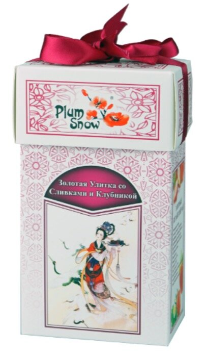 PLUM SNOW Золотая Улитка со Сливками и Клубникой 100 гр, картон
