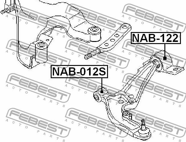 Сайленблок передний переднего рычага[13, NAB012S FEBEST NAB-012S