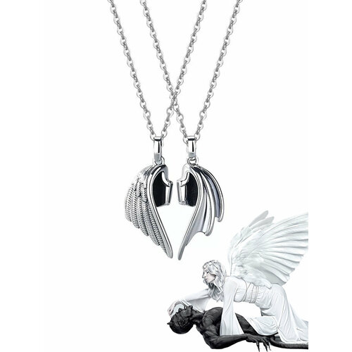 новинка 2022 искусство ангел женские крылья серебряные колени ангел искусство полимерный орнамент статуя скульптура украшение для гос Колье GameМерч, серебряный