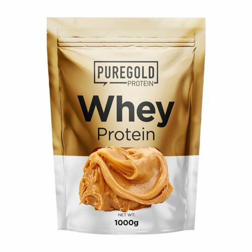 Сывороточный протеин с L-Таурин Pure Gold Whey Protein, 1000г (Арахисовая паста) для набора мышечной массы и похудения