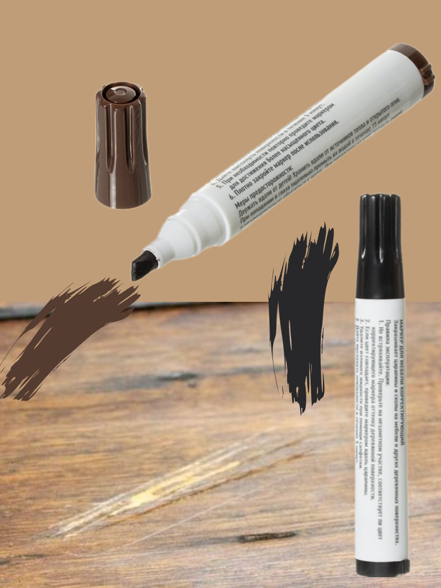 Набор маркеров и карандашей для реставрации поверхностей и мебели - фотография № 7