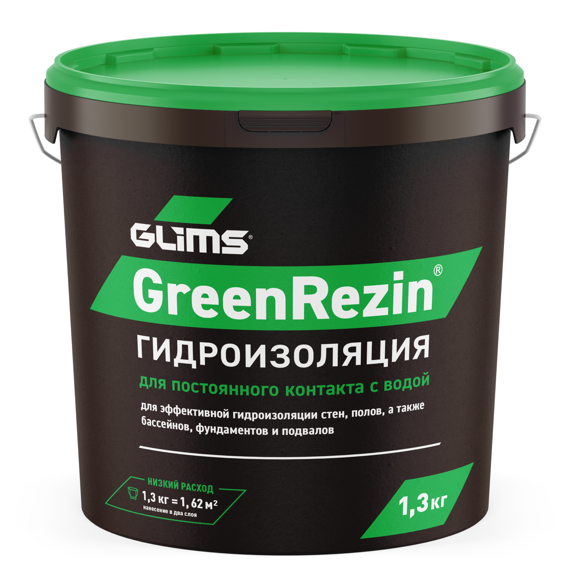 Гидроизоляция эластичная Glims GreenRezin 1.3 кг