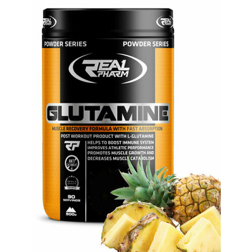 hi tec аминокислоты l глютамин 400 г Real Pharm, Glutamine, 500г (Ананас)