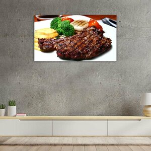 Картина на холсте 60x110 Альянс Лес "Овощи стейк запеченная" на подрамнике / интерьер/ декор
