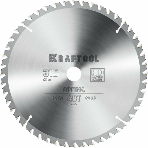 фото Kraftool optima 315х30мм 48т, диск пильный по дереву (36951-315-30)