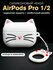 Чехол для наушников AirPods Pro 1,2 Cat whiskers white