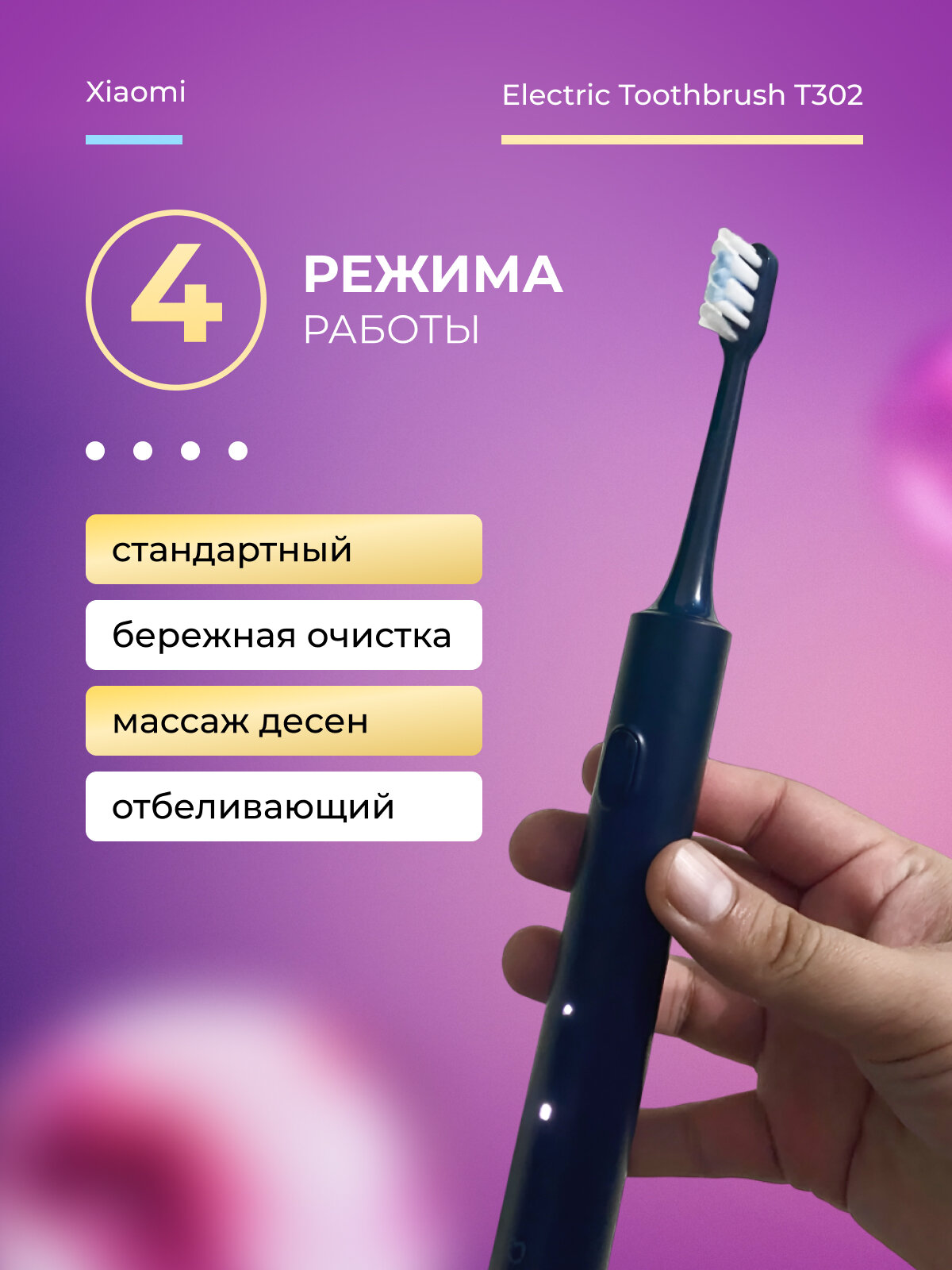 Зубная электрощетка Xiaomi Mijia Electric Toothbrush T302 Blue MES608