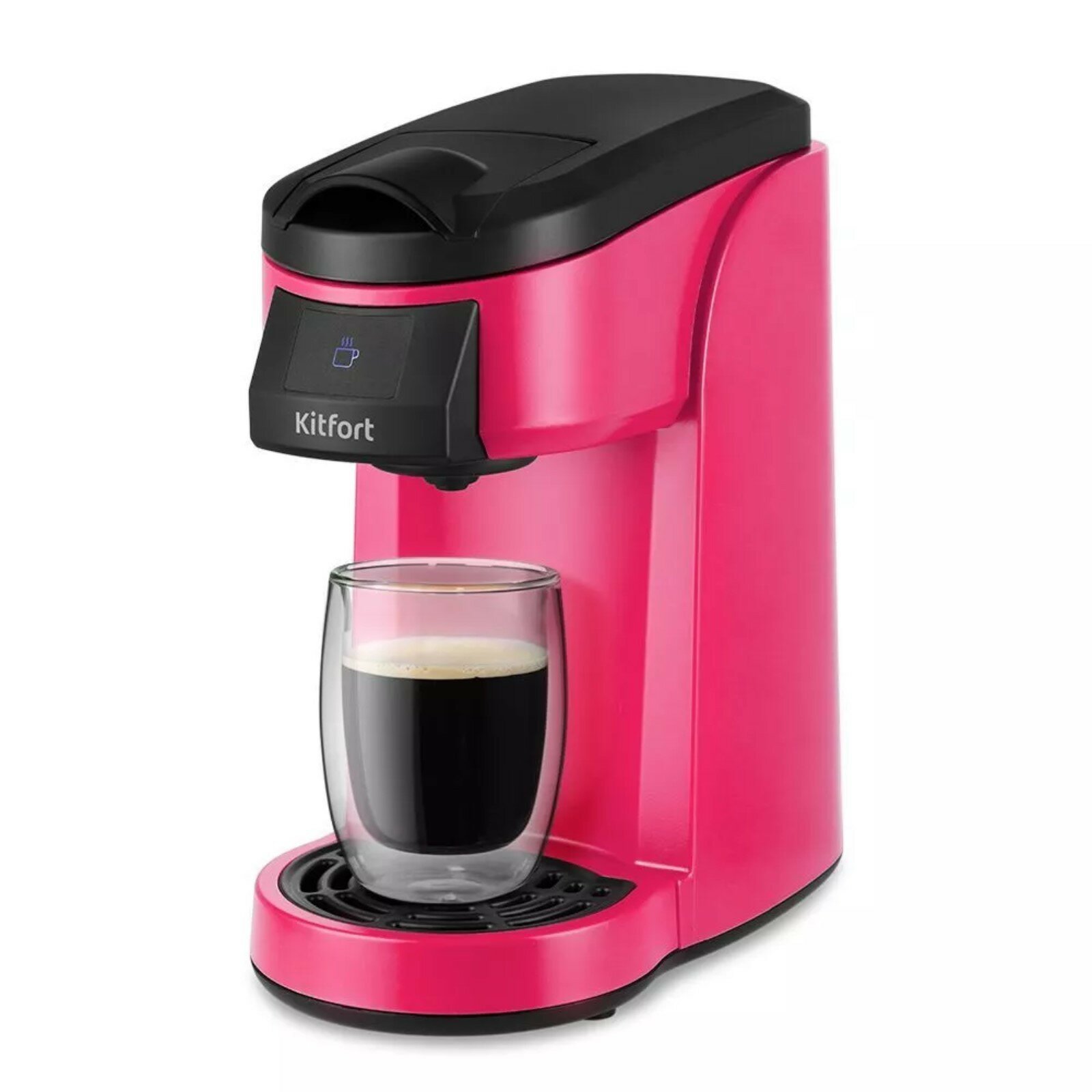 Кофеварка КТ-7121-1, капсульная, 800 Вт, 0.36 л, розовая