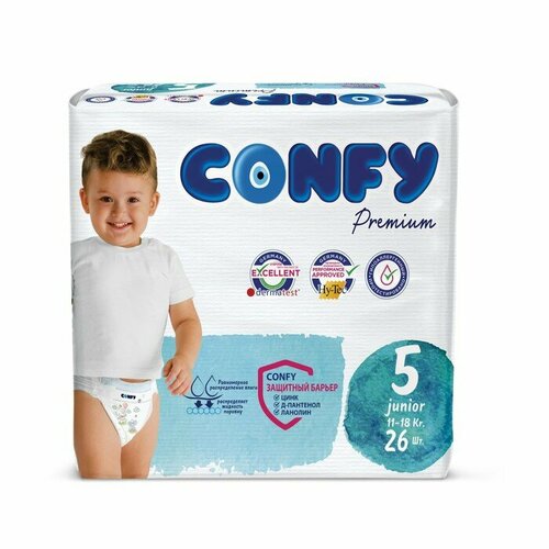 Подгузники CONFY Premium 11-18 кг (размер 5) 26шт