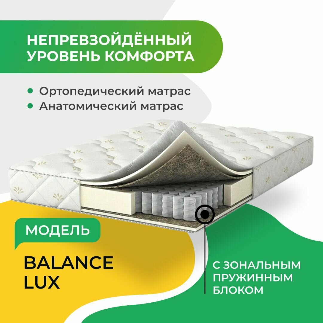 Матрас Мир Матрасов, Balance Lux 160х200, двусторонний с одинаковой жесткостью, пенополиуретан