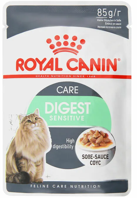Корм для кошек Royal Canin Digest Sensitive, при проблемах с ЖКТ, при чувствительном пищеварении 85 г (кусочки в соусе)