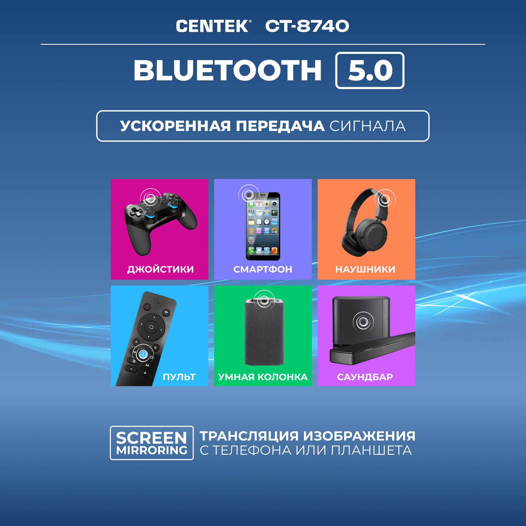 Телевизор CENTEK CT-8740 черный 40_LED SMART FullHD Wi-Fi Bluetooth YaOS