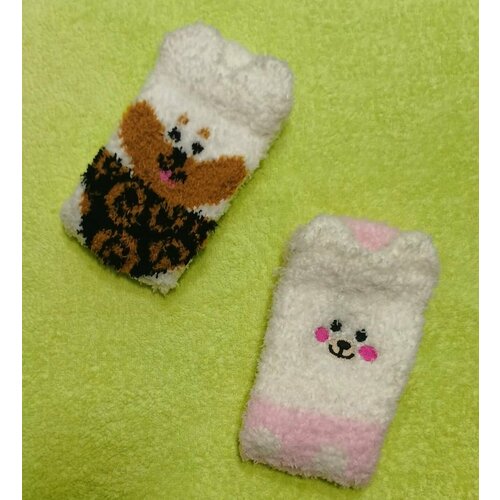 фото Носки , размер 35-39, белый, черный, розовый нет бренда