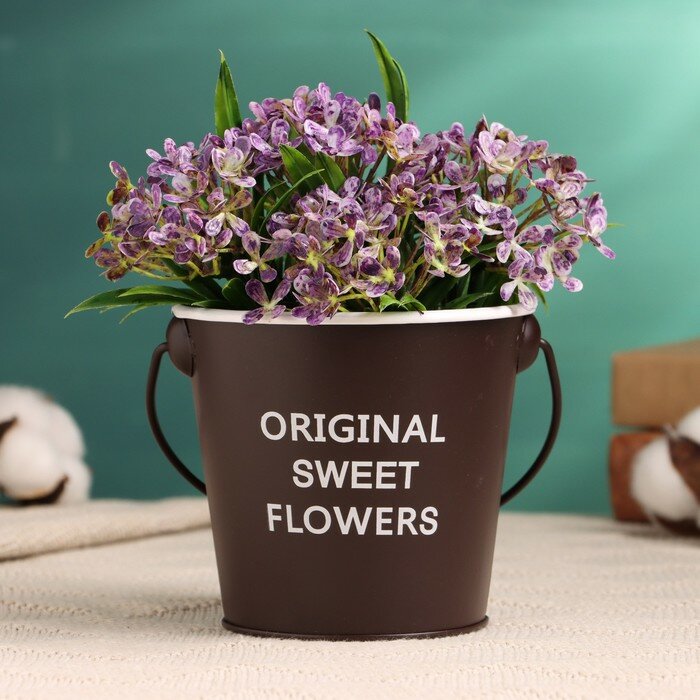 фото Кашпо "Ведерко Original" шоколад, 11х11х10см (комплект из 6 шт)