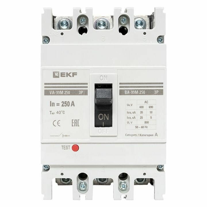 Выключатель автоматический 3п 250/250А 35кА ВА-99М PROxima, EKF MCCB99-250-250M (1 шт.)