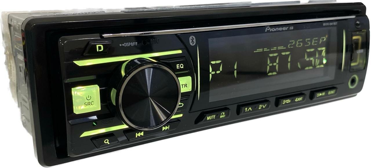 фото Автомагнитола Pioneer GB - Bluetooth, USB, AUX, пульт на руль, 6 цветов подсветки, 12В