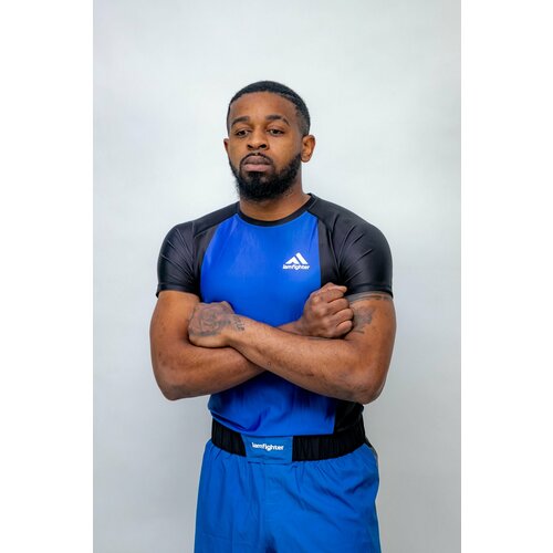 Рашгард IAMFIGHTER, размер S, черный, синий