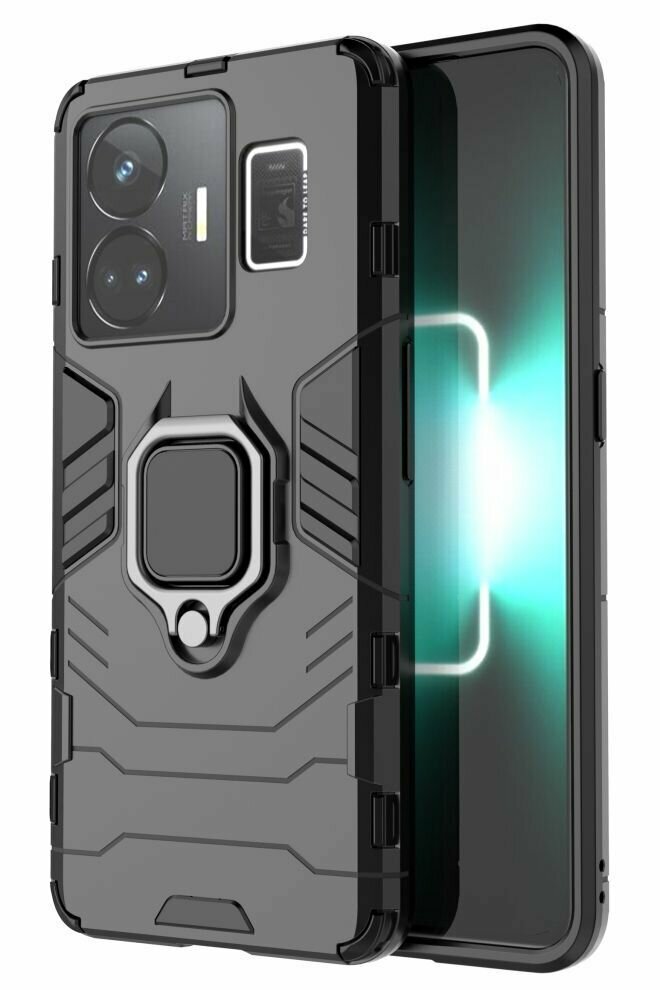 Чехол противоударный для Realme GT3 и GT NEO 5 / Реалми ГТ3 и НЕО 5 (Черный)