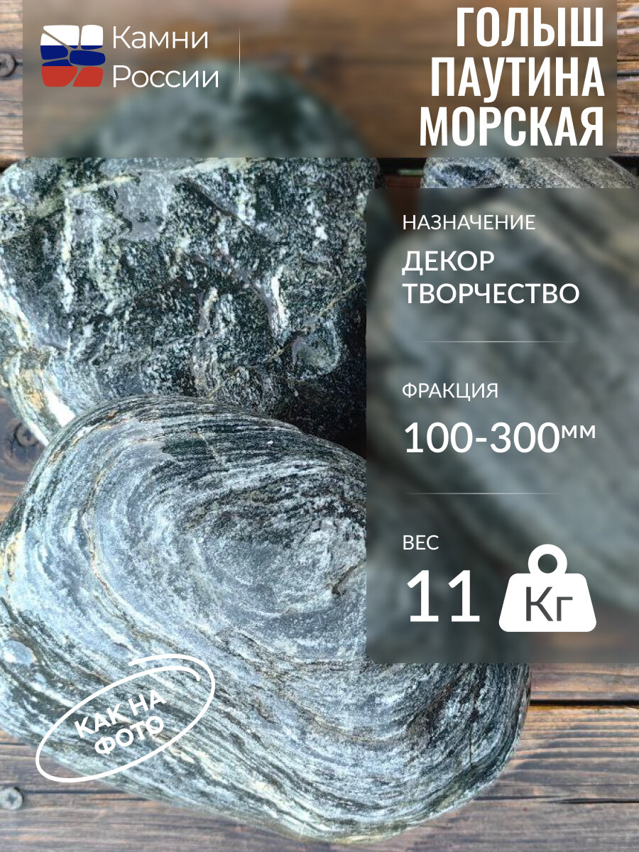 Камень декоративный для сада, Голыш паутина морская,100-300мм,11 кг