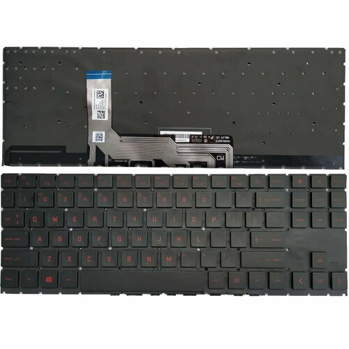 Клавиатура для ноутбука HP Omen 15-en, 15t-en, 15-ek, 15t-ek черная, кнопки красные, с подсветкой клавиатура keyboard для ноутбука hp omen 15 dh черная