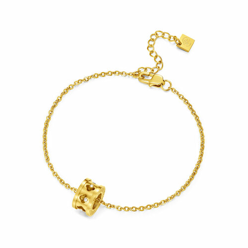 фото Браслет-цепочка cerruti 1881 bande, кристалл, 1 шт., размер m, золотой