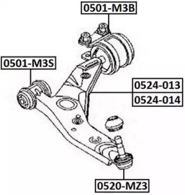Сайлентблок переднего рычага передний mazda 3 bk 2003-5 cr 2005- Asva 0501M3S
