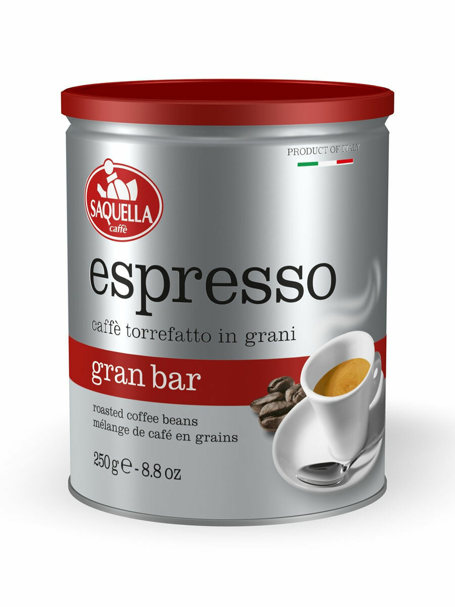 Кофе в зернах Saquella Espresso Gran Bar ж/б 250 гр