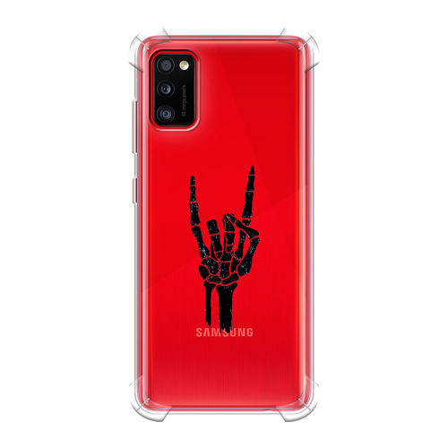 противоударный силиконовый чехол rock for a skeleton на samsung galaxy s9 самсунг галакси с9 Противоударный силиконовый чехол на Samsung Galaxy A41 / Самсунг Галакси А41 с рисунком Rock for a skeleton