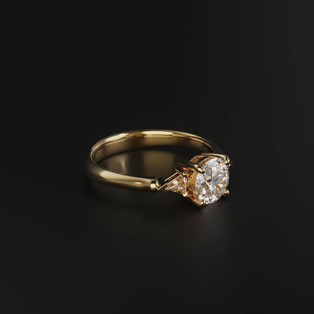 Кольцо помолвочное Constantine Filatov помолвочное кольцо с бриллиантами, желтое золото, 585 проба, бриллиант