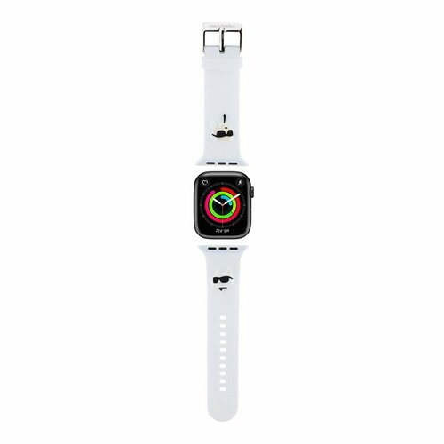 Karl Lagerfeld для Apple Watch 41/40/38 mm ремешок 3D Rubber NFT Karl & Choupette heads White