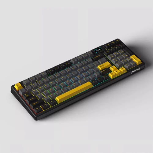 Механическая клавиатура Monka 3098, Black and Yellow, 98%, Беспроводная, Gasket, RGB