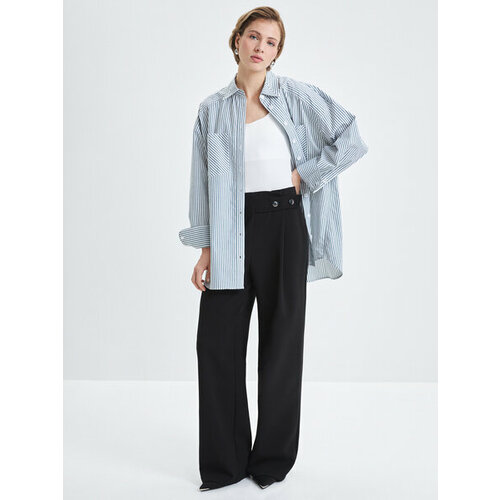 фото Брюки zarina, размер m (ru 46)/170, черный