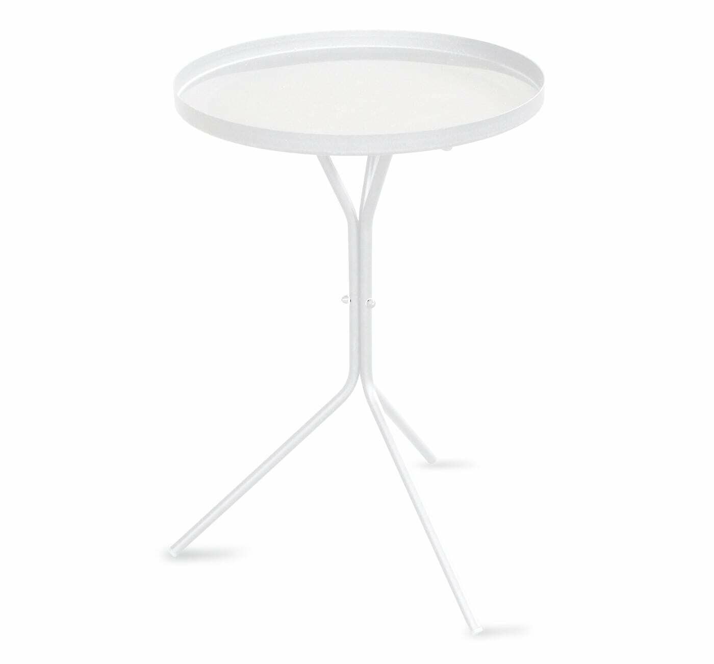 Столик журнальный SHEFFILTON SHT CT11  круглый  металлический  диаметр 35 см  белый муар