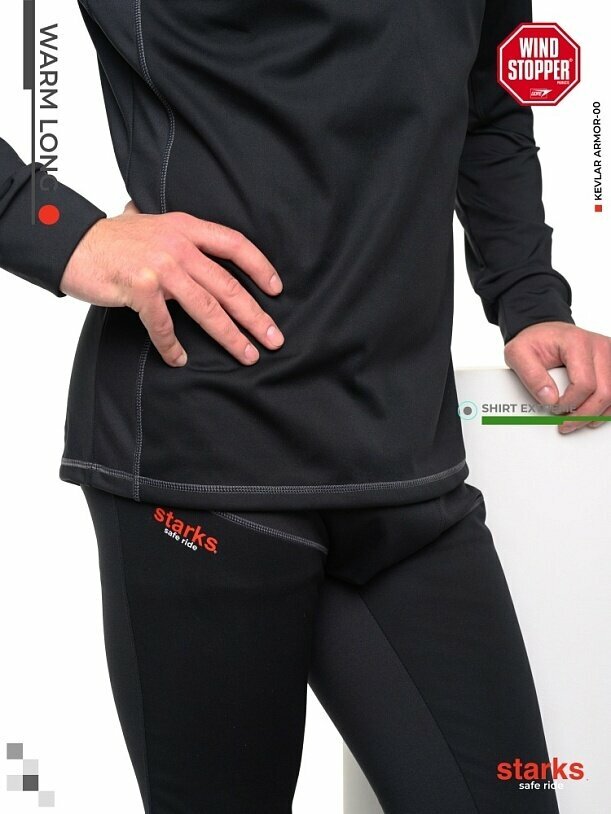 Starks Warm Long Shirt Extreme термокофта черная — фото 9