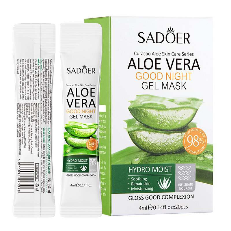 Sadoer Маска для лица ночная Aloe Vera 4мл*20шт