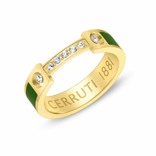 Печатка Cerruti 1881 BRIDGE, кристалл, эмаль, размер 17, золотой печатка cerruti 1881 couture размер 17 золотой