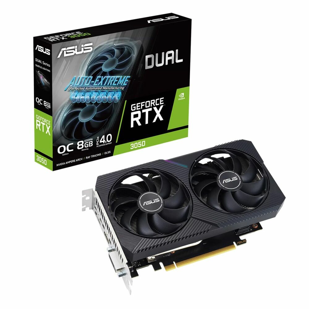 Видеокарта ASUS DUAL-RTX3050-O8G-V2 /RTX3050, DVI, HDMI, DP,8G, D6