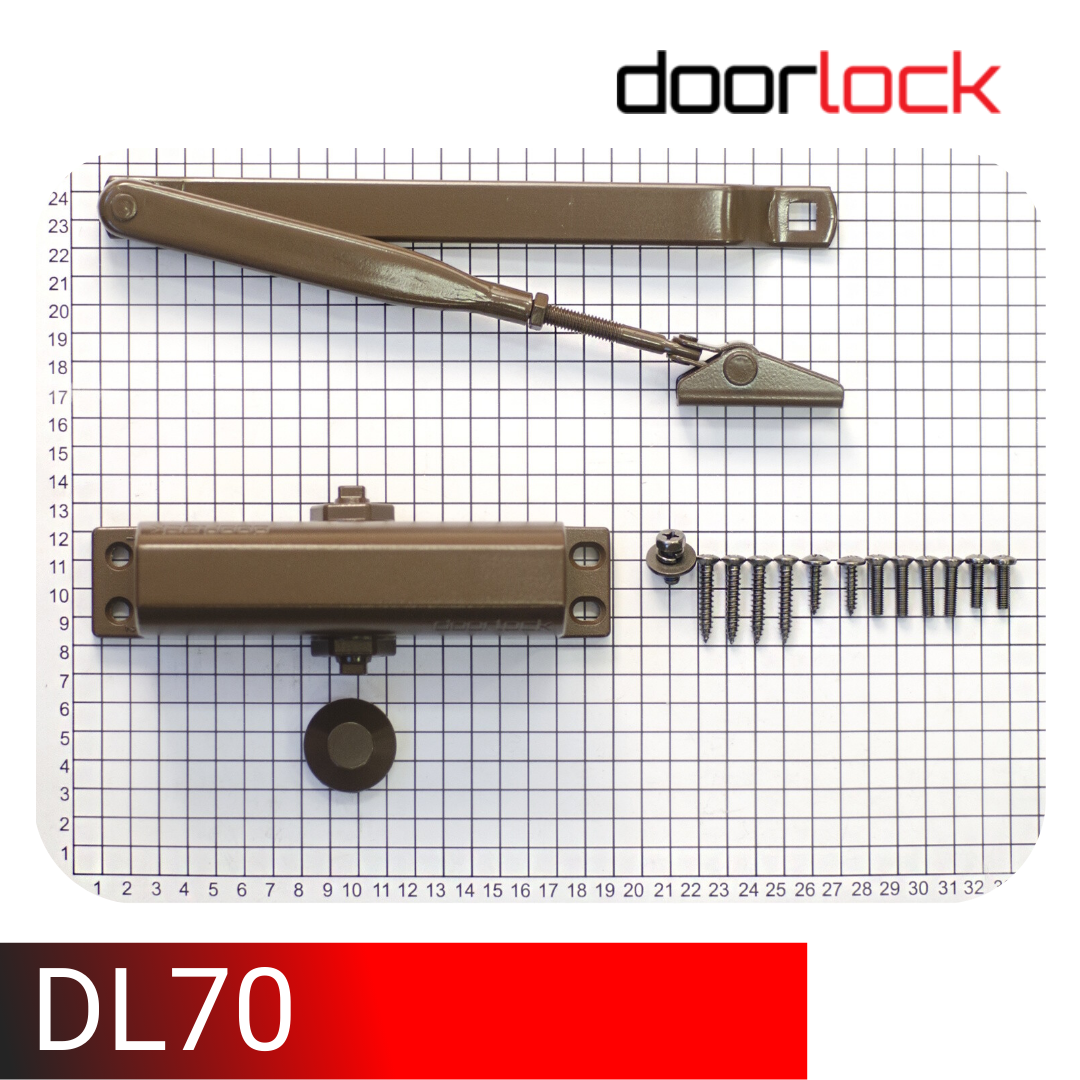 Доводчик дверной морозостойкий doorlock DL70 EN2/3/4 коричневый, вес двери до 90 кг